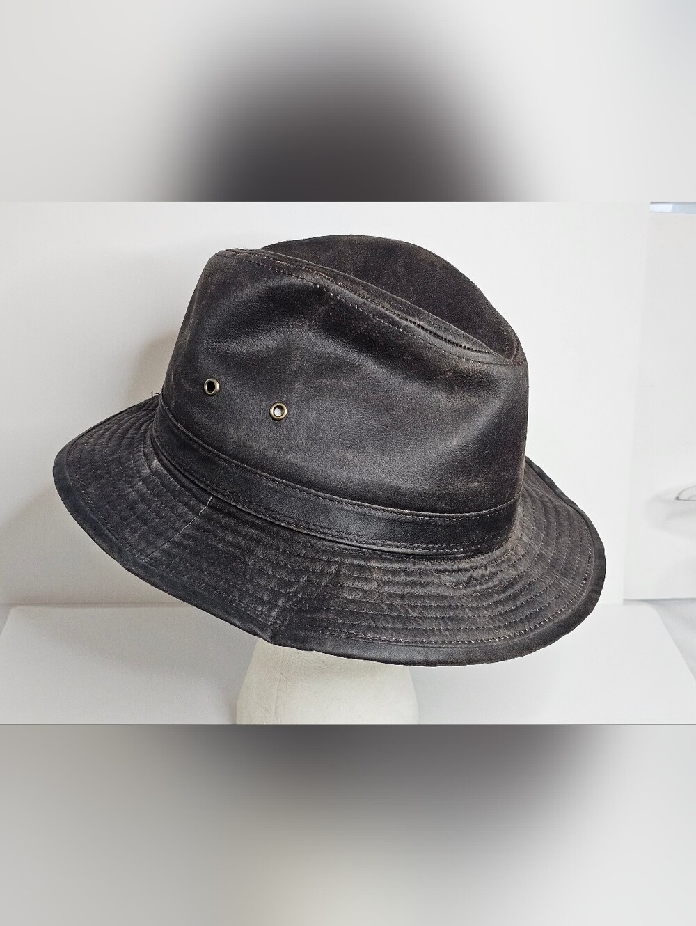 Dorfman Pacific Weathered Cotton Safari Hat Brown Trek Bucket Cap Men Size Large